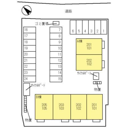 ジュネス東岩瀬　Bの区画図