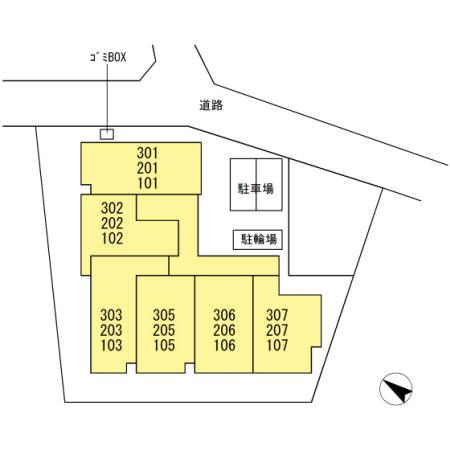 コート港南中央の区画図