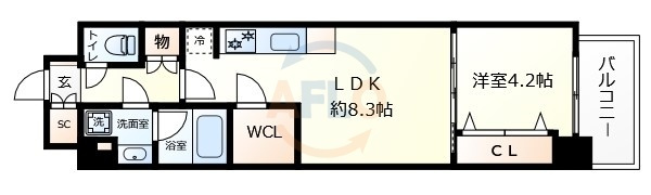 アーバネックス梅田中崎町Ⅱ　扇町小学校区の間取り|アーバネックス梅田中崎町II　間取り
