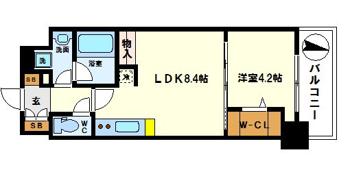アーバネックス堂島の間取り|アーバネックス堂島　開放感のある間取り