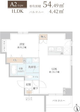 Park house 南森町　堀川小学校区の間取り|Park house 南森町（パークハウス南森町）　開放感のある間取り