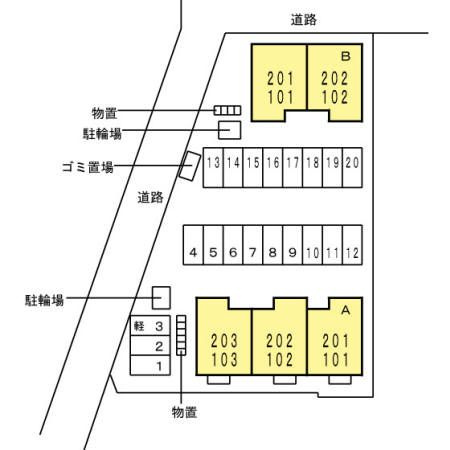 ブランズ小杉　A棟の区画図