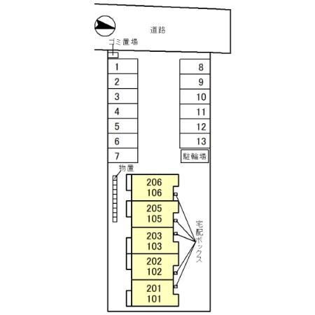 エルミタージュⅡの区画図