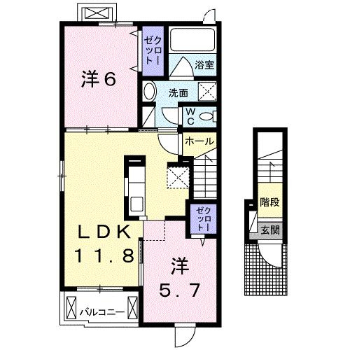 【間取り】 | アンジュ　デュ　ヴァン　Ⅰ