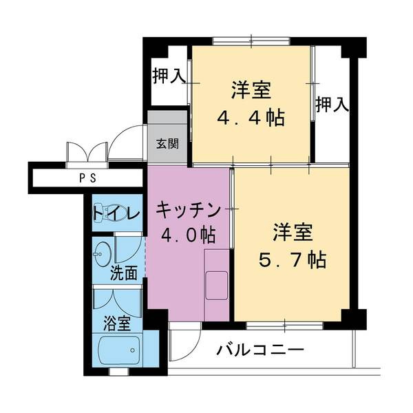 ビレッジハウス小島4号棟の間取り
