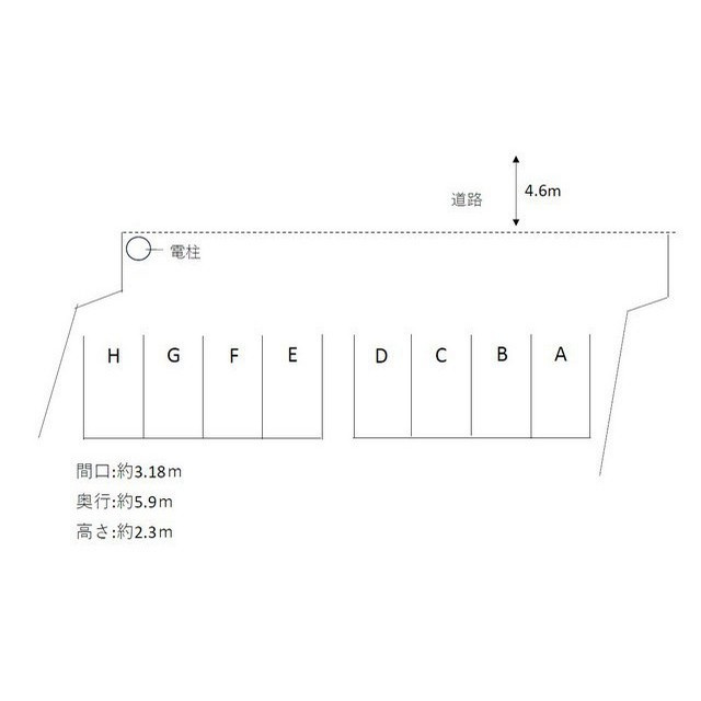 岐阜市川部６丁目の駐車場の間取り