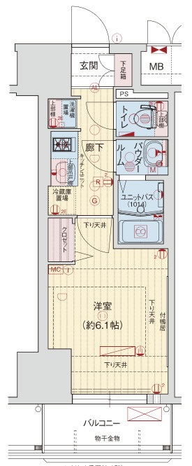 プレサンス難波クチュールの間取り