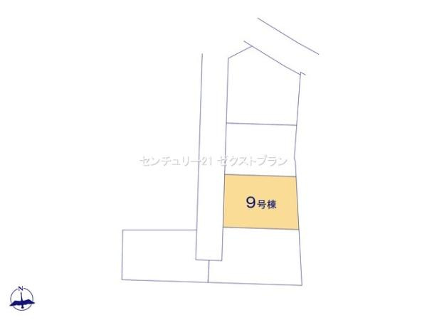 玉村町板井01期 9号棟の区画図|区画図