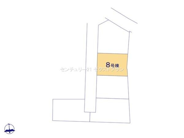 玉村町板井01期 8号棟の区画図|区画図