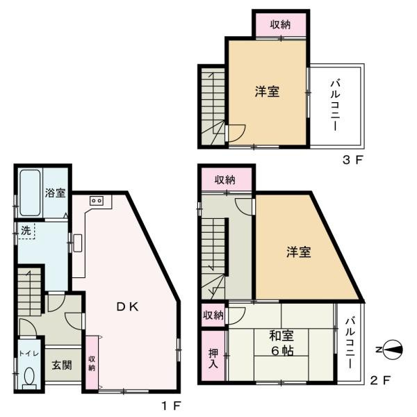 橋本市学文路　中古戸建の間取り