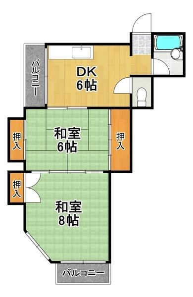 江川ビルの間取り|★とっても広い２ＬＤＫ★