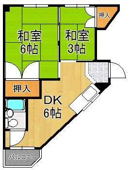 白沢マンションの間取り|★間取りは２ＤＫ★