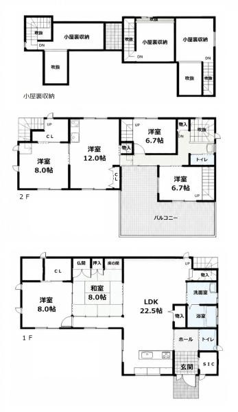 香芝市下田西２丁目　一戸建の間取り