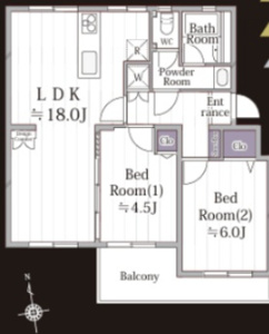 2LDKのお部屋になります