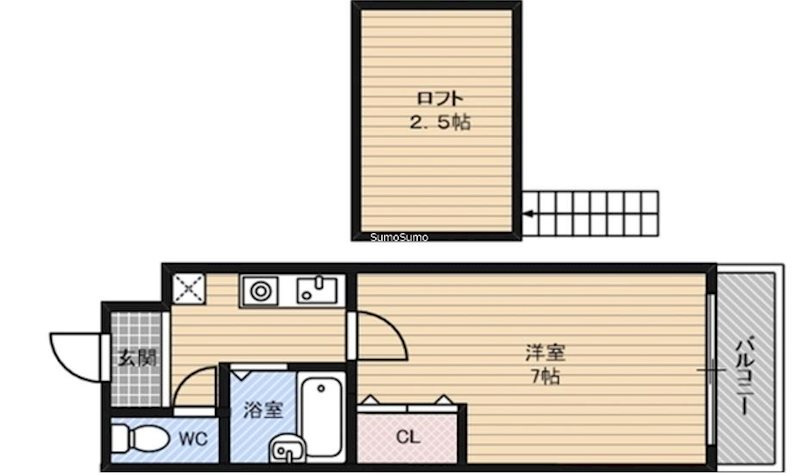 レスポワル新町の間取り