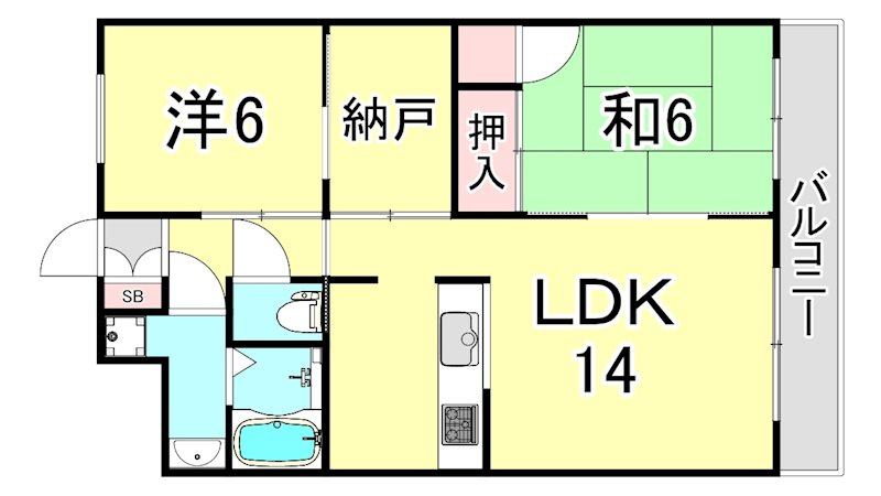 レインボー甲東の間取り