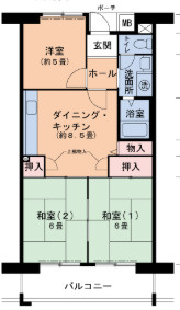 グリーンヒルズ鷹取4号棟の間取り