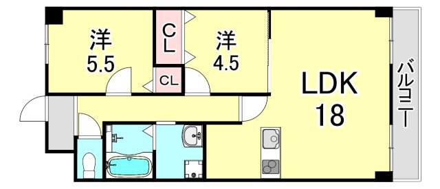 アルンハイム芦屋 の間取り