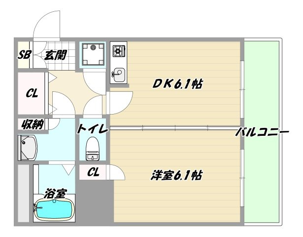 大阪市淀川区宮原２丁目の賃貸マンションの間取り