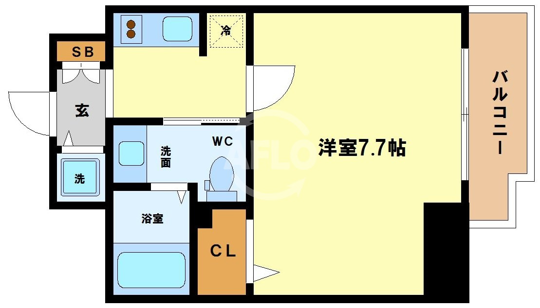 スワンズ江戸堀ウエストパークの間取り|スワンズ江戸堀ウエストパーク　開放感ある間取り