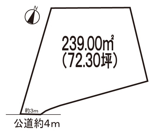 小牧市大字久保一色　売地の土地図|敷地広々！７２.３０坪。
