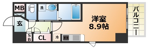 エスリード中山手県庁前の間取り