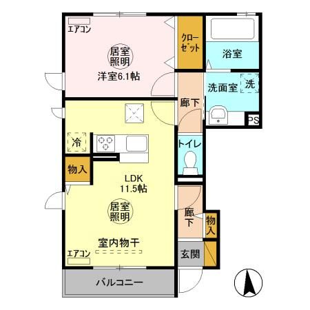 アクタス　Ａの間取り