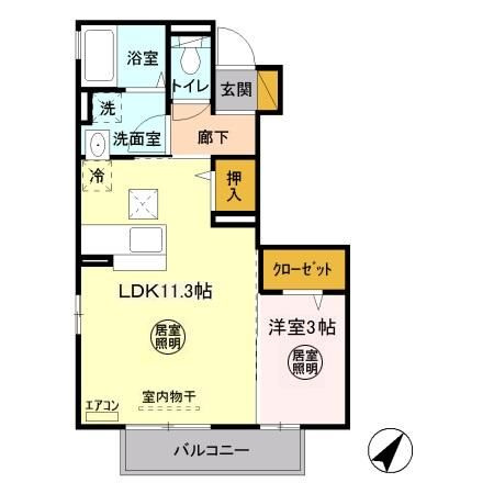 アンジューセオ　Aの間取り