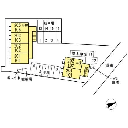 グラシューズ　A・B棟の区画図