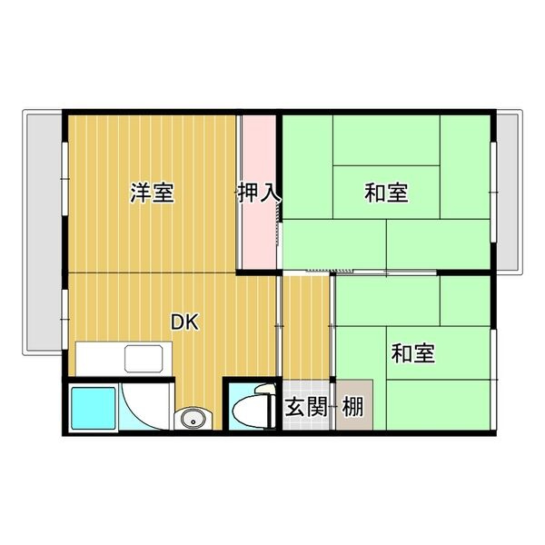 フラワリータウンG棟の間取り