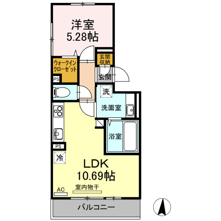 熊本市南区南高江６丁目のアパートの間取り