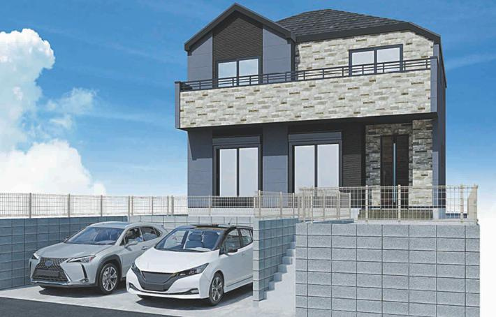 八王子市　みなみ野　新築一戸建て　１期の外観パース|～八王子みなみ野駅徒歩12分　ZEH水準の省エネ住宅　周辺環境の整った新築一戸建て～