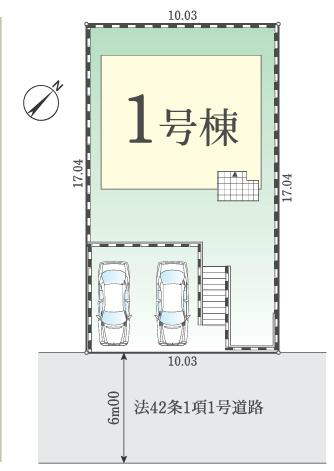 八王子市　みなみ野　新築一戸建て　１期の区画図|～南東6ｍ道路に面している整形地～