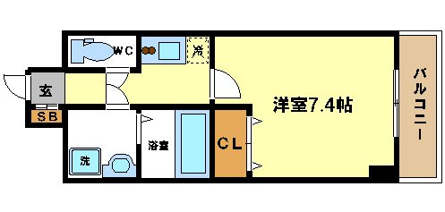W.O.B.UMEDAの間取り|W.O.B UMEDA　開放感のある間取り