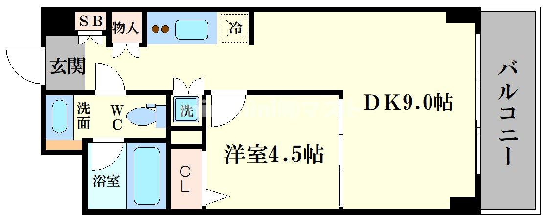 ゼニスレジデンス難波南の間取り