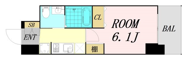 エステムプラザ難波WESTリバークロス　仲介手数料無料の間取り