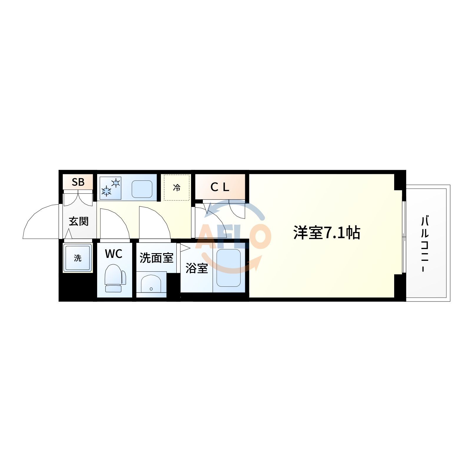 エスレジデンス大和田アラインの間取り|S-RESIDENCE大和田aline　間取り