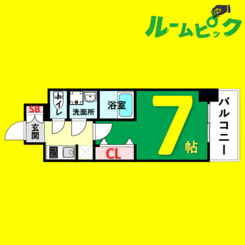 フラシア名古屋尾頭橋 MAXIV　名古屋市賃貸　仲介手数料無料の間取り