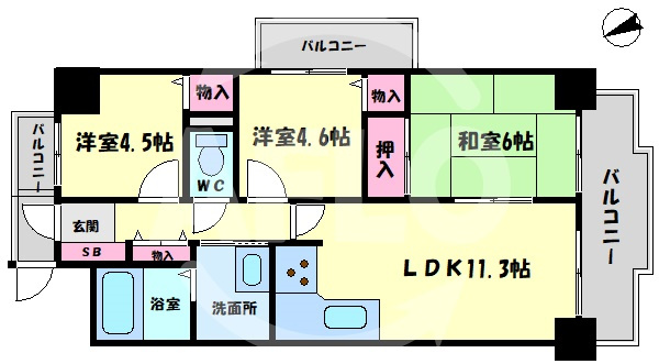 北梅田パーク・レジデンス　中津小学校区の間取り|北梅田パーク・レジデンス　間取り