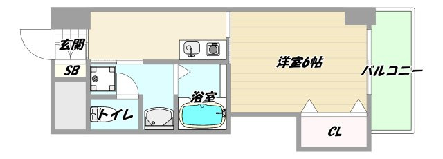 大阪市東淀川区東中島１丁目の賃貸マンションの間取り