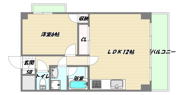 大阪市東淀川区豊里１丁目の賃貸マンションの間取り