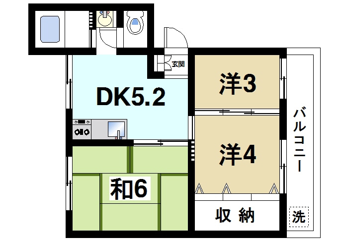 コーポレート筒井の間取り|和室が落ち着く間取りです