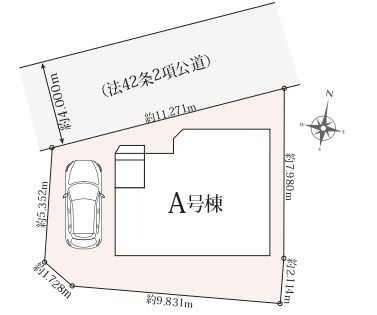新築一戸建て　川越市豊田町1丁目の区画図|カースペース1台分(車種によります)