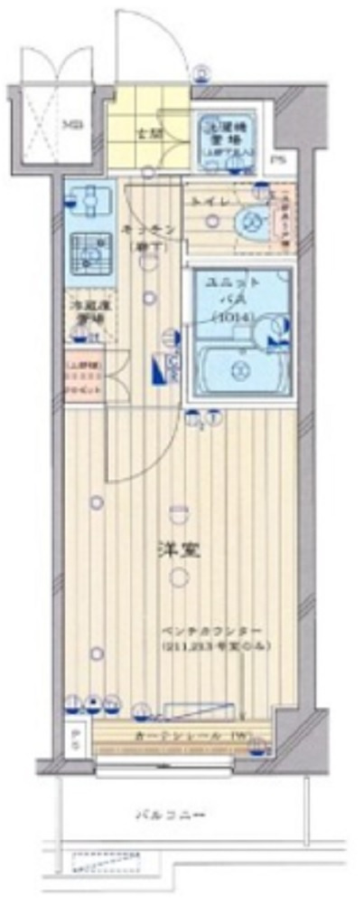 ルーブル東蒲田弐番館の間取り|間取り　1Kバストイレ別