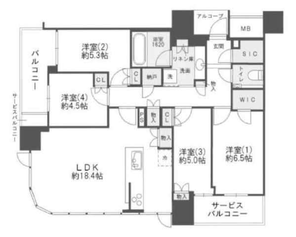 シエリアタワー中之島の間取り