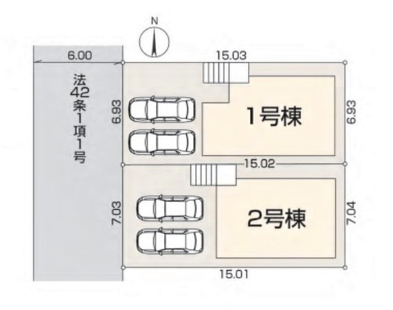 所沢市下安松　全2棟　1号棟