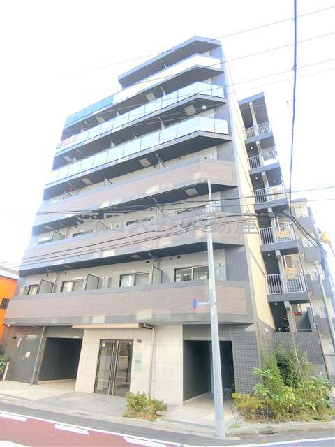 ラフィスタ平和島の外観|2021年7月築　RC鉄筋コンクリート造地上7階建て総戸数23戸ペット可
Wi-Fiインターネット無料！東京都大田区大森本町2丁目　京浜急行本線平和島駅徒歩7分