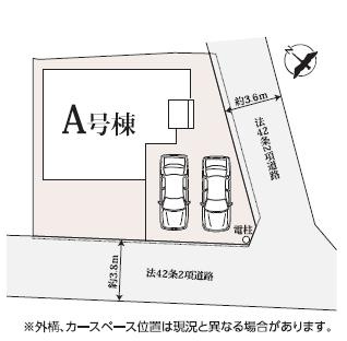水戸市堀町　新築戸建の区画図