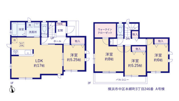仲介手数料無料　横浜市中区本郷町３丁目の間取り