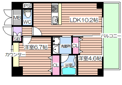 【間取り】 | エスペランサ海老江